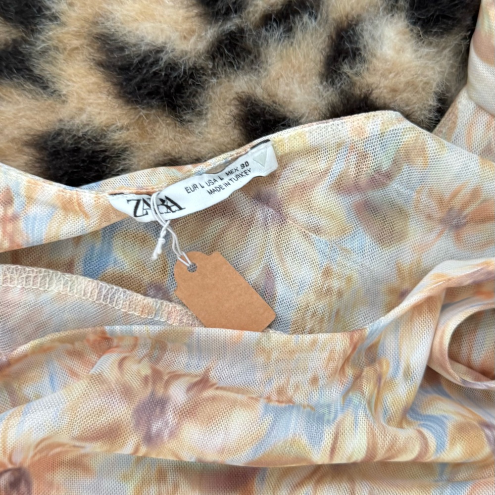 Zara Pastel Floral Dress - Picture 2 of 2